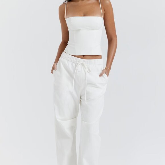 House of Cb Luna White Cargo Pants - Picture 1 of 3